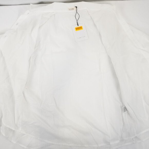 Luciee Eloise Ramie Button-Down Collared Shirt in White Size Medium/Large (NWT) - Picture 4 of 8